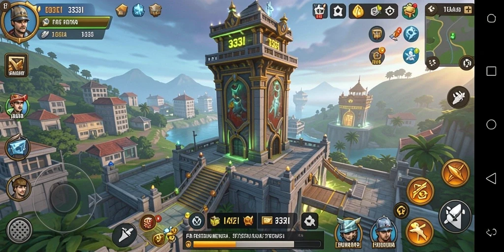 Tampilan gameplay menarik dari 333I dalam pertempuran Tower Defense.