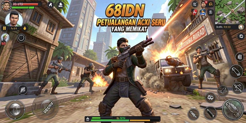 Gameplay seru dari 68IDN dengan aksi bertempur yang menegangkan.