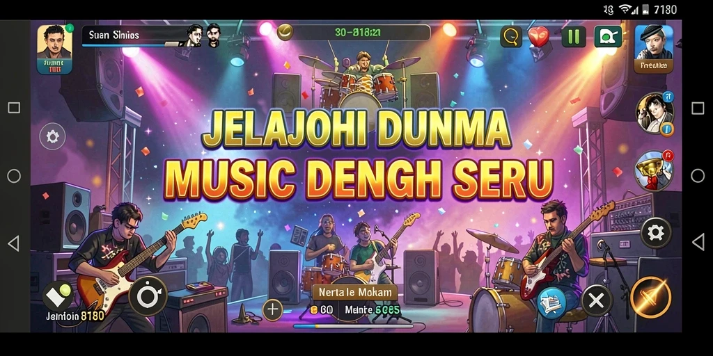 Tampilan gameplay interaktif pada aplikasi musik 8180 yang menarik.