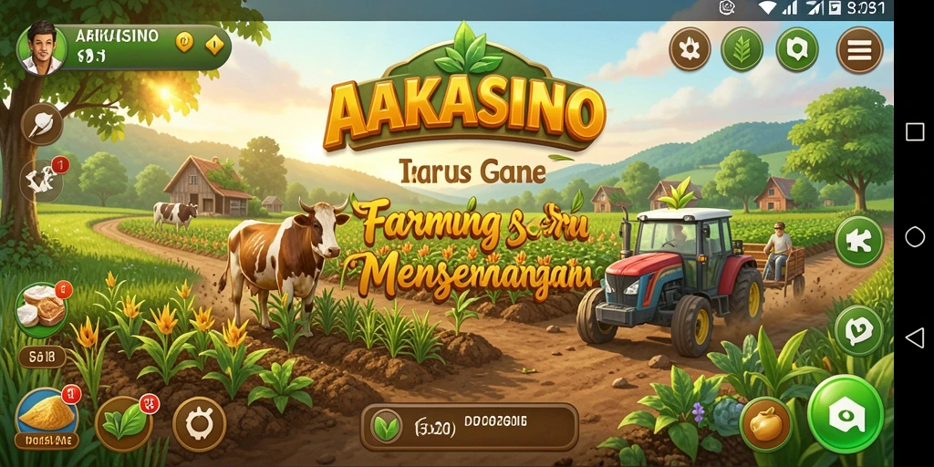 Screenshot AAKASINO menampilkan aktivitas bertani yang menarik dan menantang.