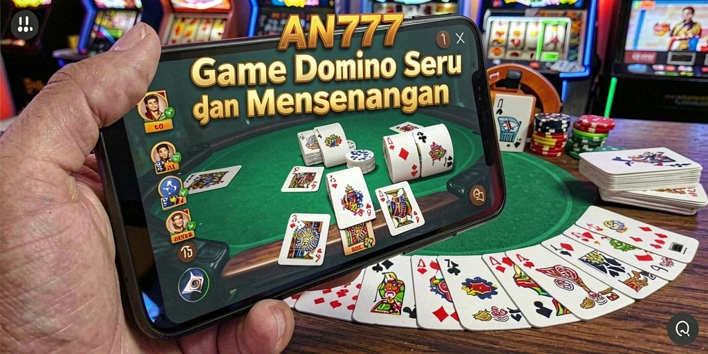 Screenshot utama AN777 menampilkan momen seru permainan Domino.