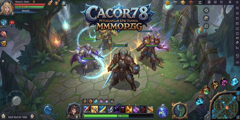 Tampilan gameplay <strong>CACOR78</strong> dengan pertarungan yang mendebarkan dalam dunia MMORPG.