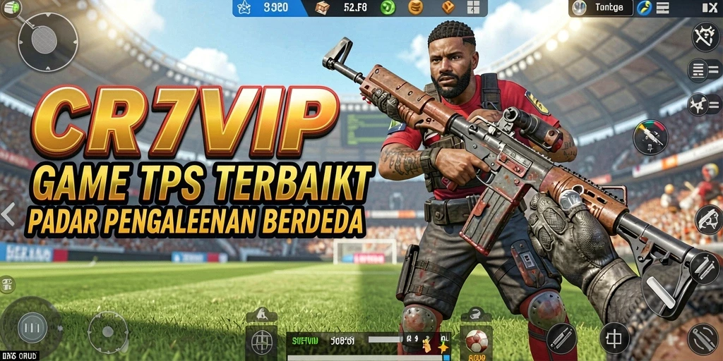 Screenshot gameplay CR7VIP menampilkan pertempuran TPS yang intens.
