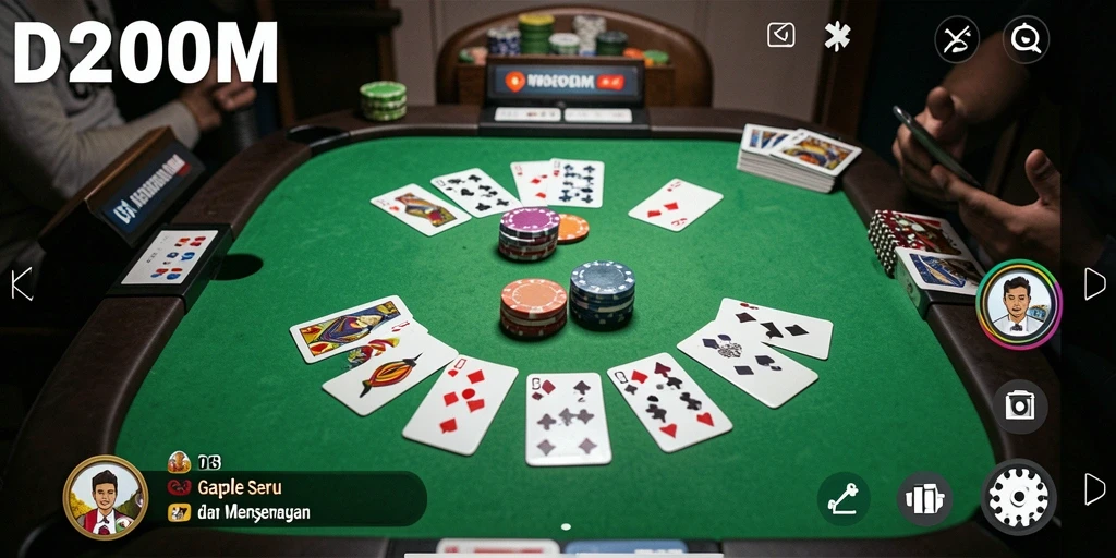 Tampilan gameplay seru D200M saat bermain Gaple dengan teman.