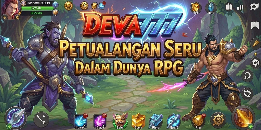 Tampilan gameplay DEWA777 yang menakjubkan dan penuh aksi RPG.