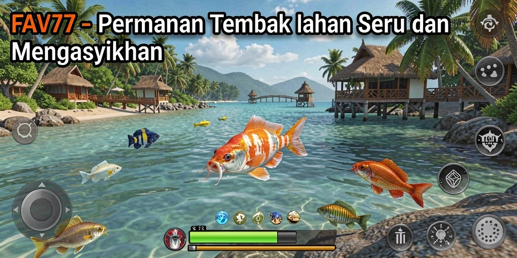 Tampilan gameplay FAV77 yang memukau dengan ikan berwarna-warni.