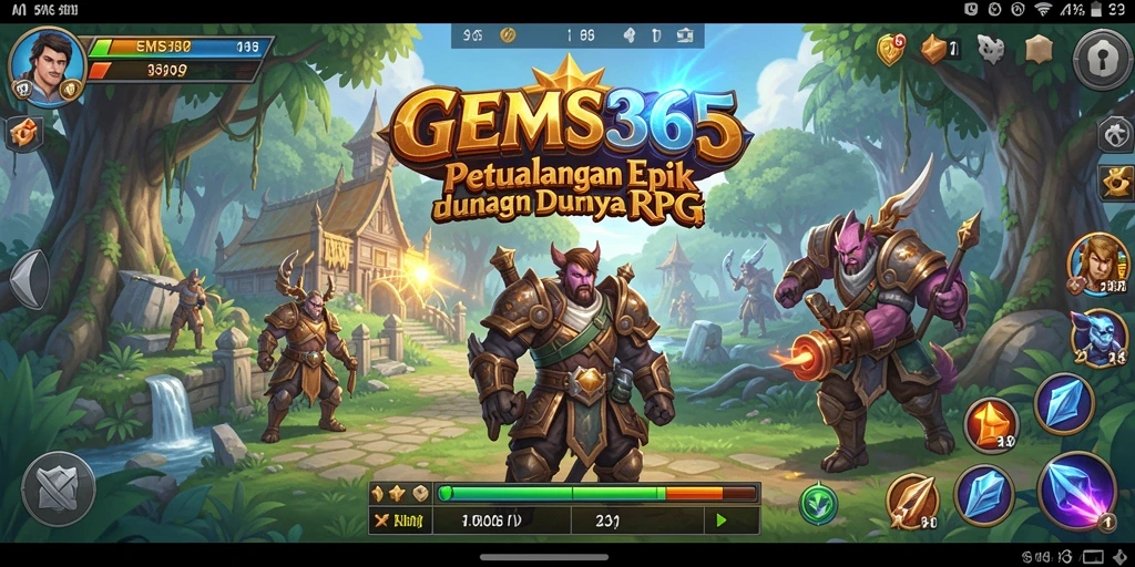 Tampilan gameplay RPG yang menakjubkan dari GEMS365.