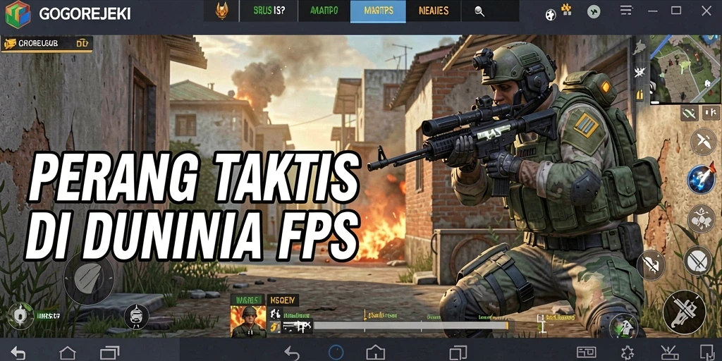 Screenshot GOGOREJEKI menampilkan aksi menegangkan dalam pertempuran FPS.