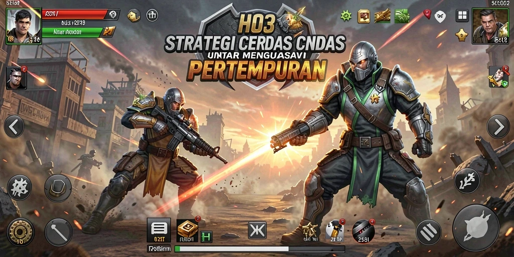 Screenshot H03 menunjukkan aksi strategi yang mendebarkan.