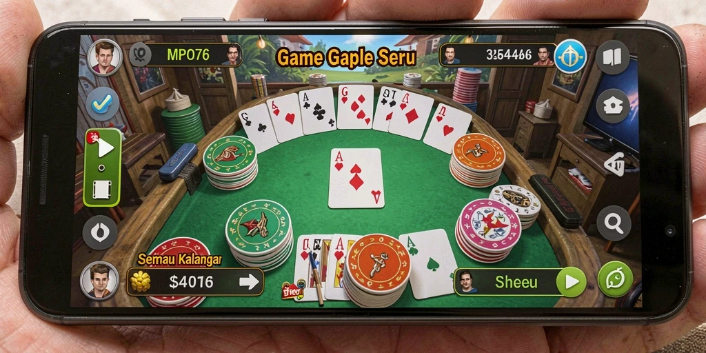 Tampilan gameplay seru dari MPO76 saat bermain Gaple.