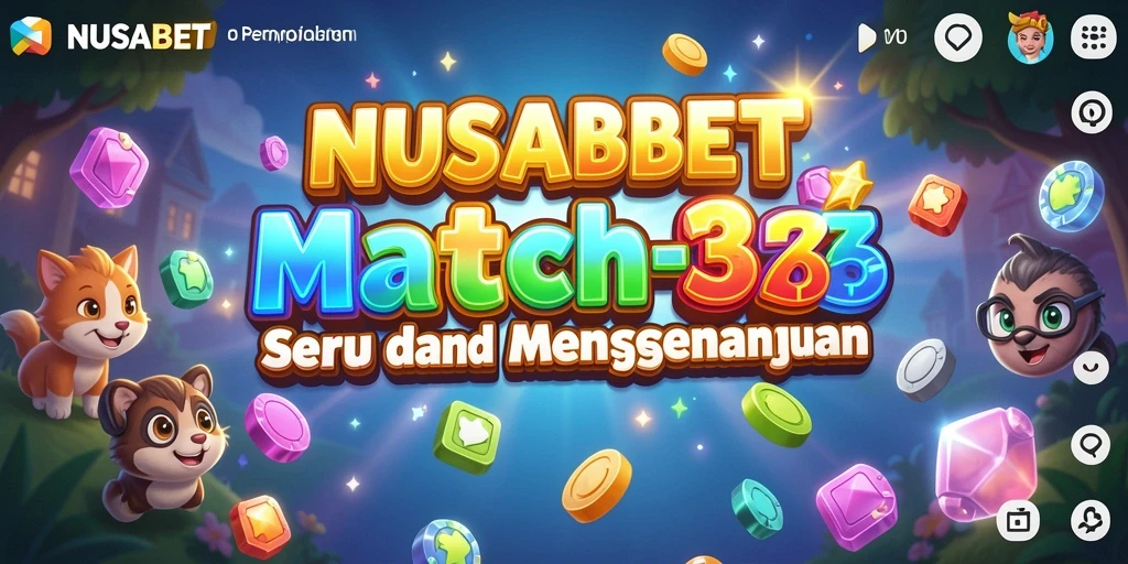 Screenshot tampilan gameplay NUSABET dengan kombinasi permata yang menarik.