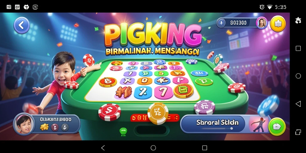 Tampilan gameplay seru dalam PGKING dengan kartu Bingo yang berwarna-warni.