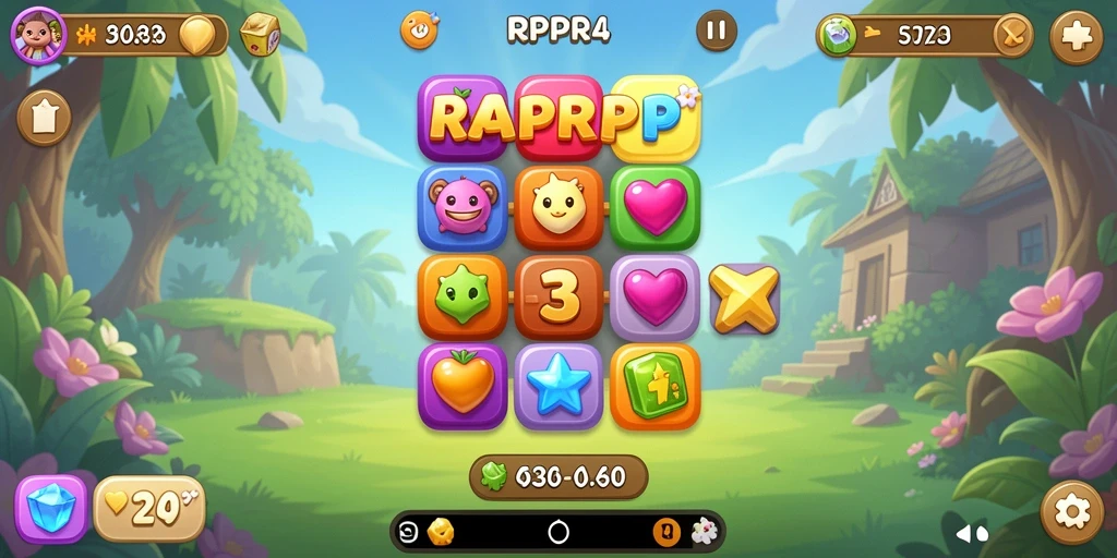 Tampilan gameplay seru dalam RPRPRP, cocok untuk penggemar Match-3.