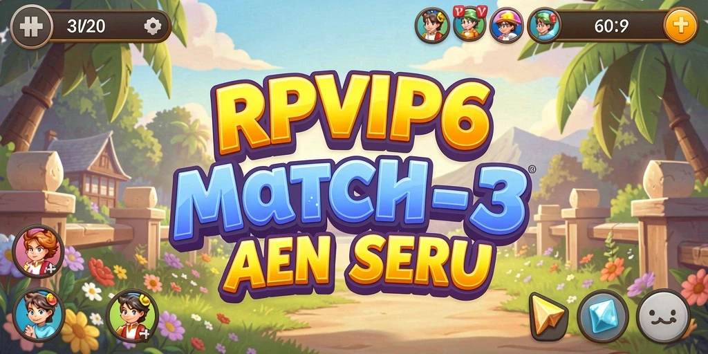 Screenshot gameplay RPVIP6 menampilkan momen seru permainan Match-3.