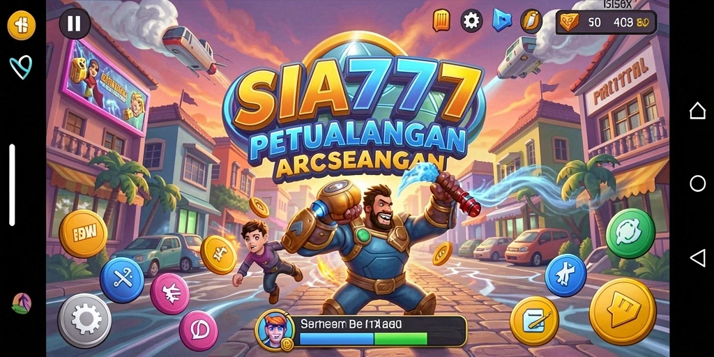 Tampilan gameplay SIA777 dengan aksi arcade yang seru.