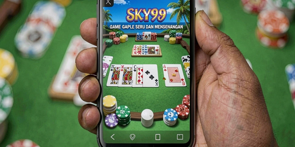 Tampilan gameplay Gaple yang menarik dan interaktif di SKY99.