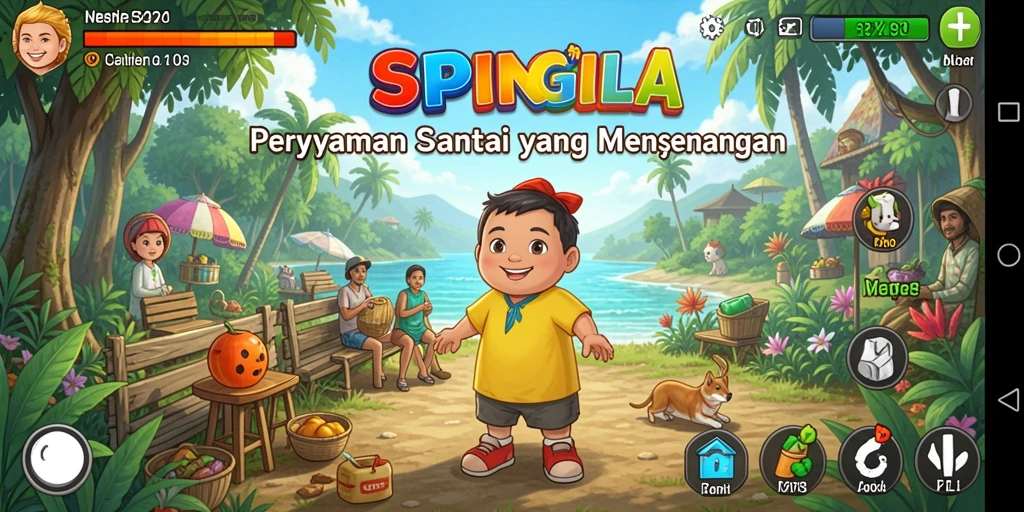 Tampilan menarik dari gameplay SPINGILA yang seru.