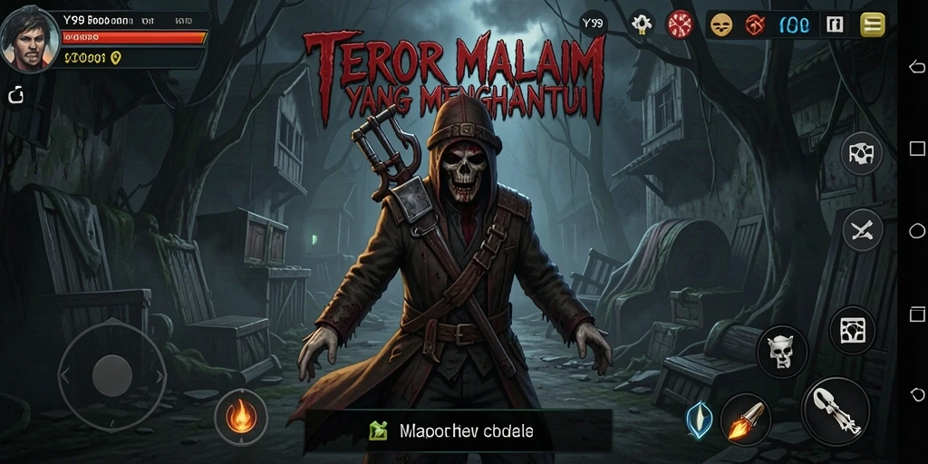 Screenshot gameplay Y89 yang menunjukkan suasana horor yang mencekam.